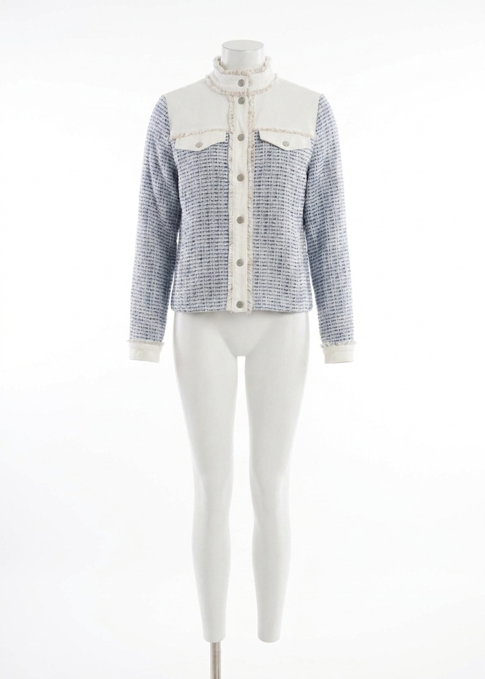 NEW FDJ margot mixed media jacket in indigo mix